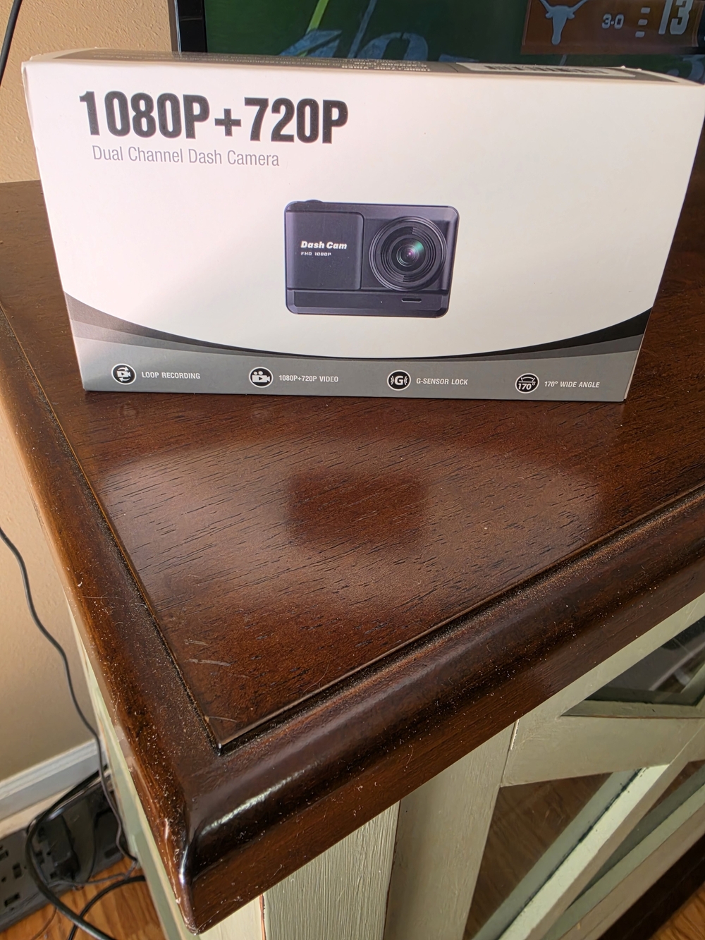 Dual-Channel 1080P Front + 720P Rear Dash Camera - Black